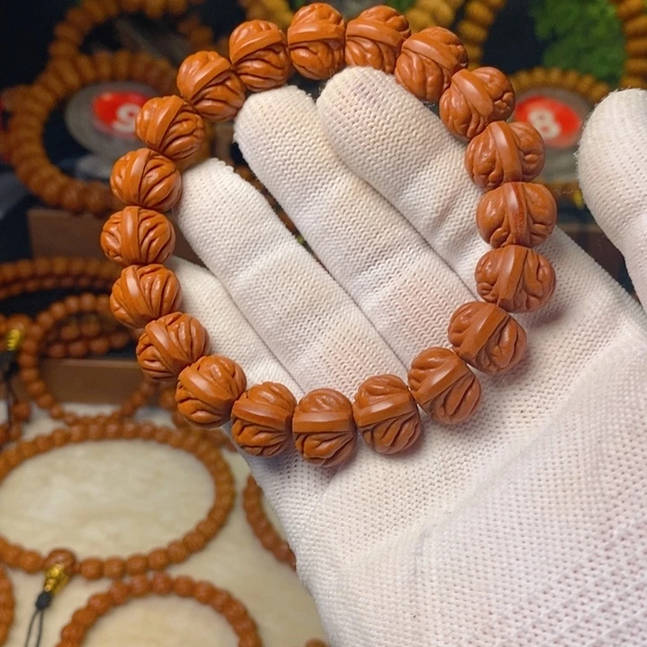 z***y桃核手串秦岭龙纹桃核