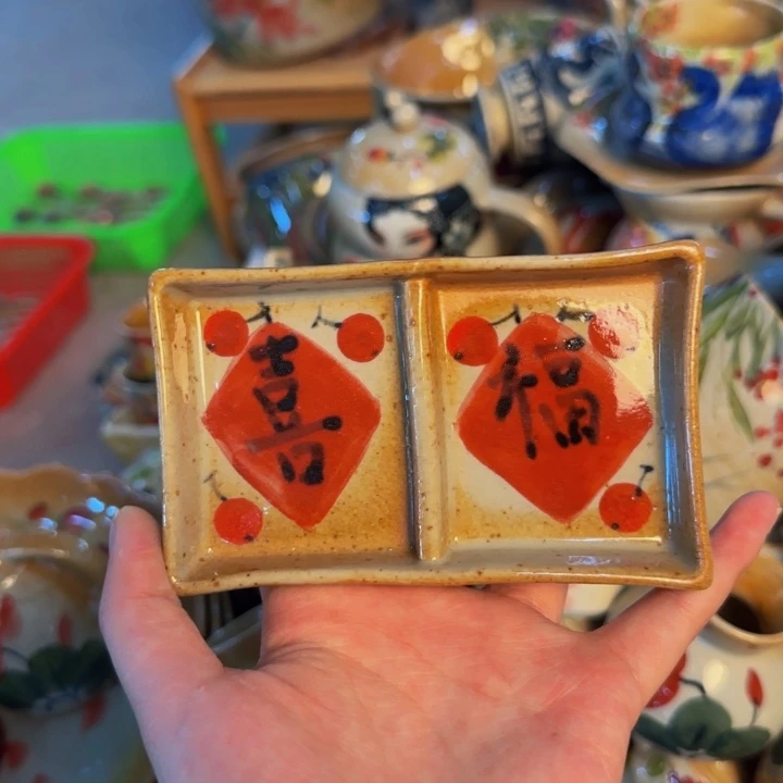 瓷片手工手绘细微不一样