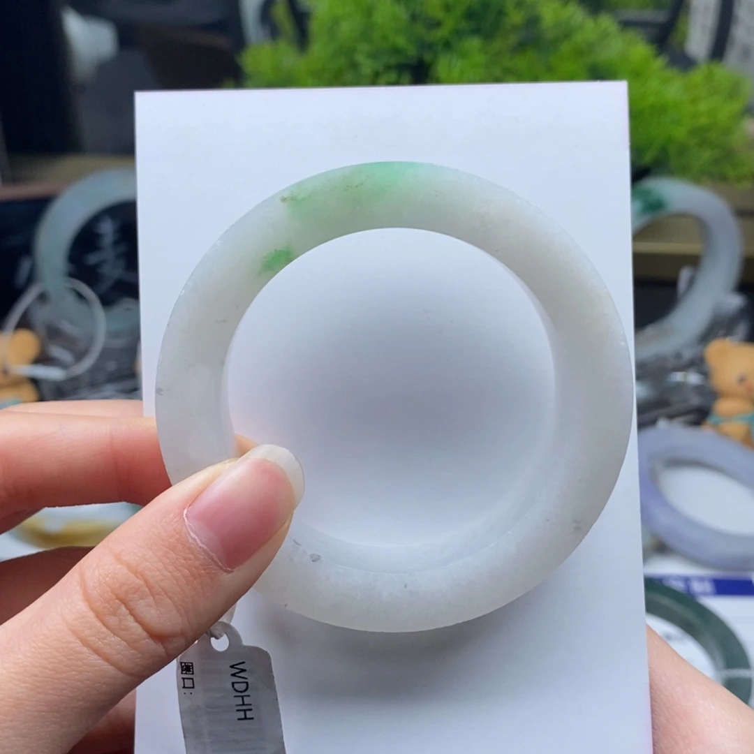 未镶嵌手镯定制翡翠种水绿花正圈