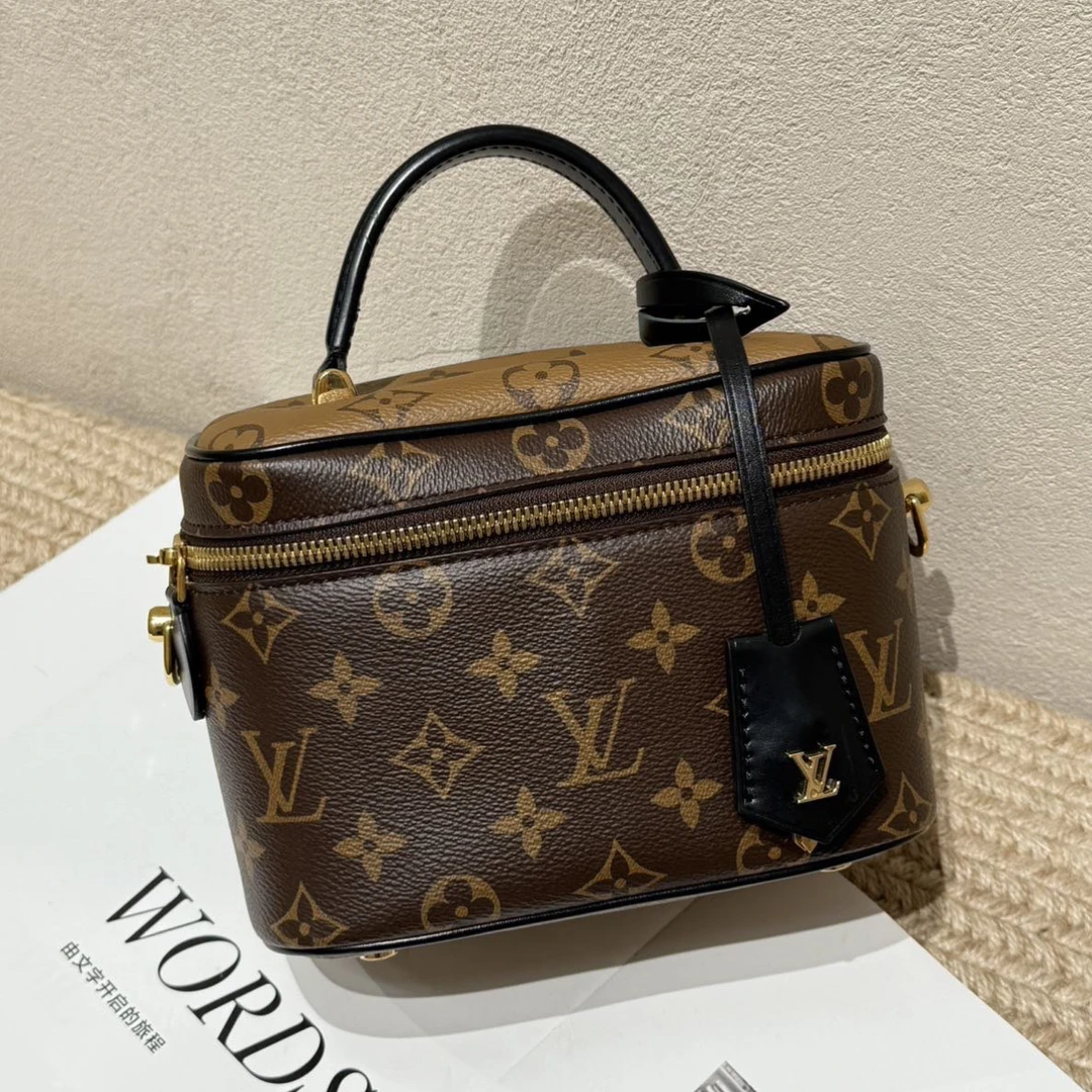 99新 LouisVuitton/路易威登 老花拼色化妆包