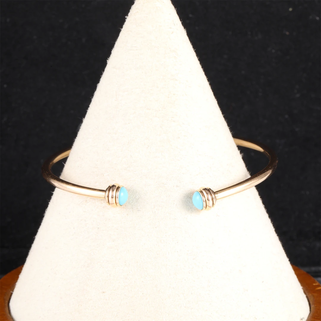 99新 Piaget/伯爵 花花特价18K玫瑰金 绿松石 手镯