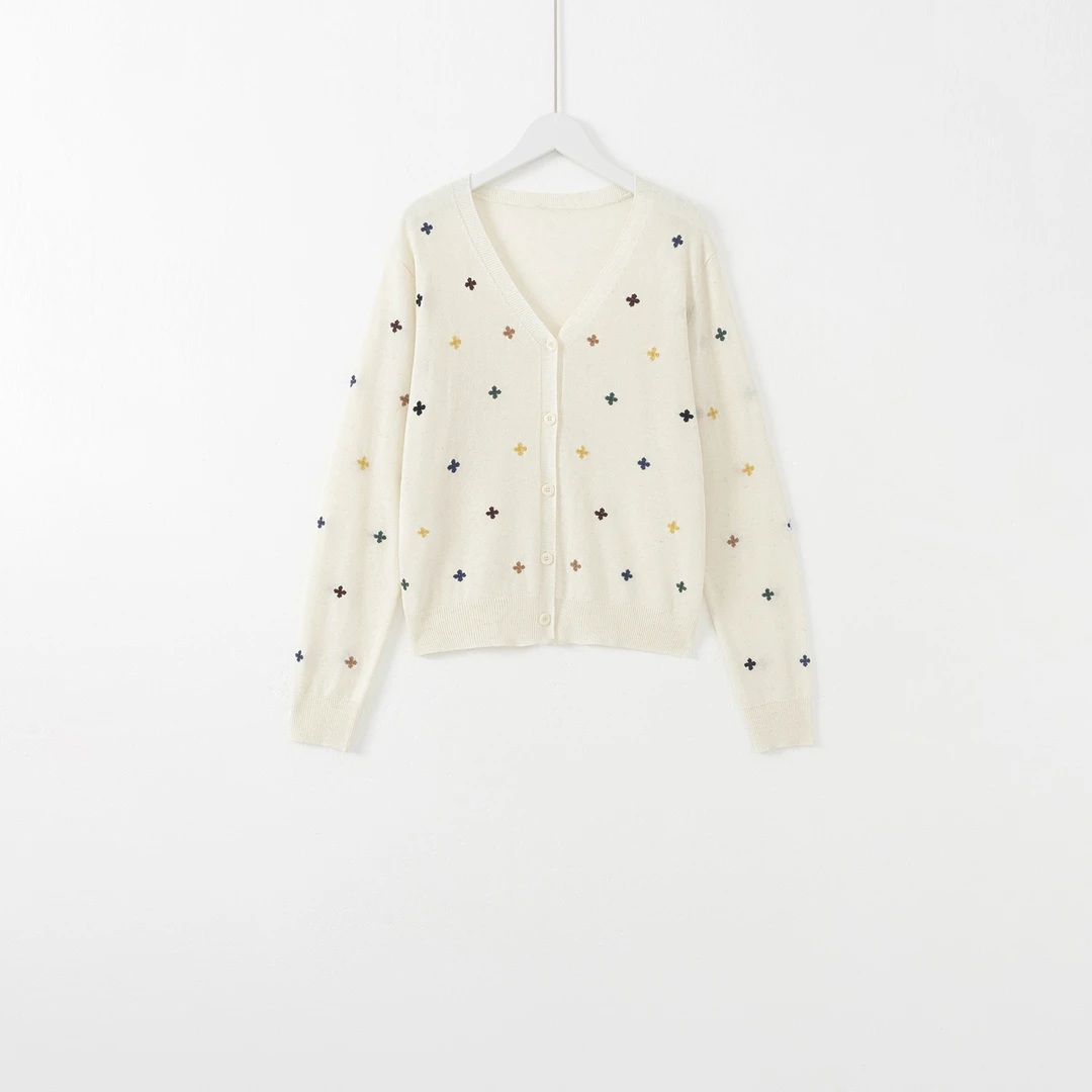 几里与麻【布布生花】时尚百搭针织开衫 衣长65 胸围106 2030592