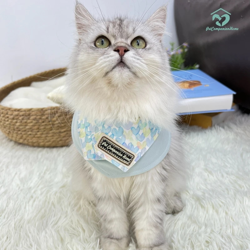 原创猫狗通用可调节宠物口水巾中小型犬比熊马尔济斯适用围脖围嘴