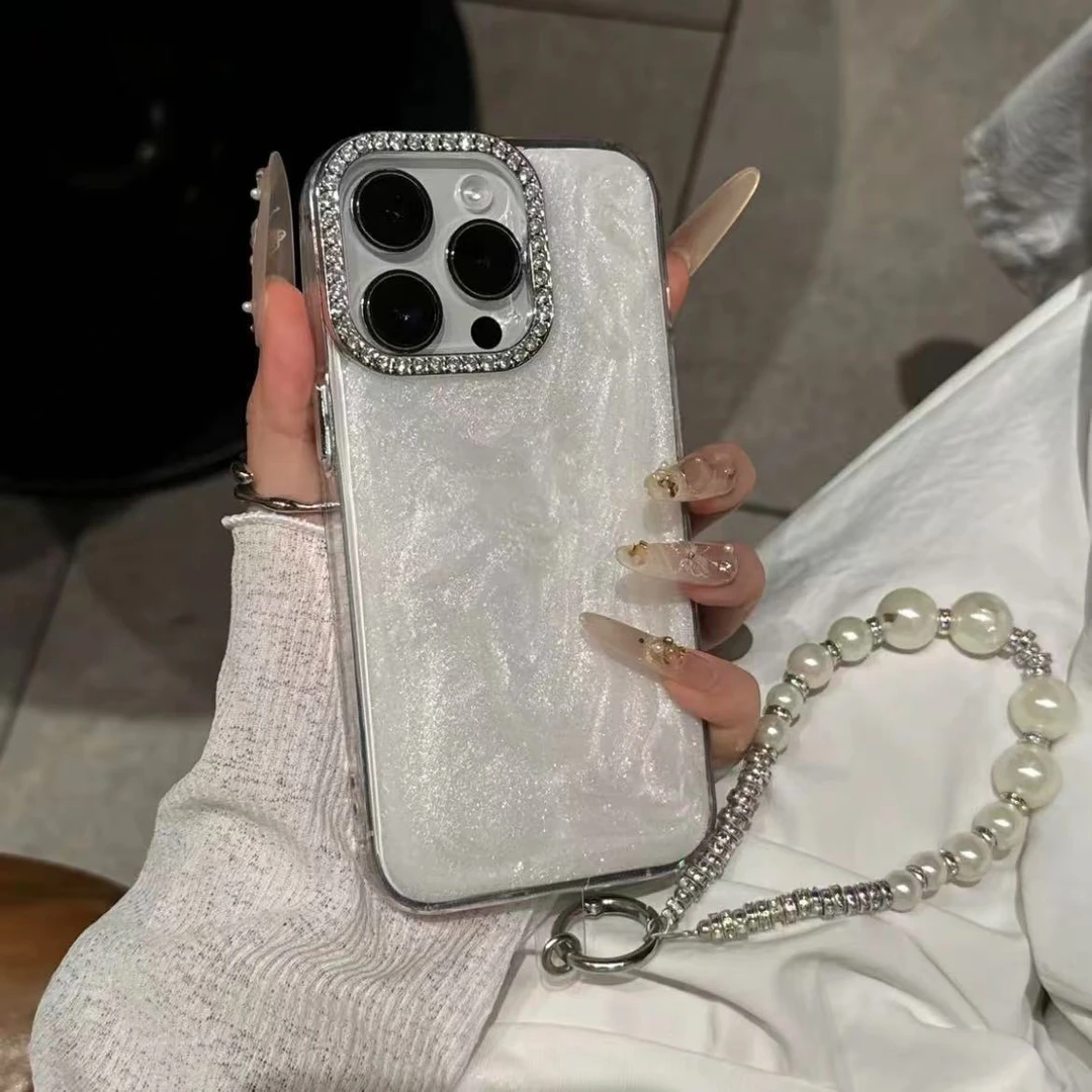 闪钻镜头框适用华为iphone荣耀vivo小米oppo闪粉女款网红女手机壳