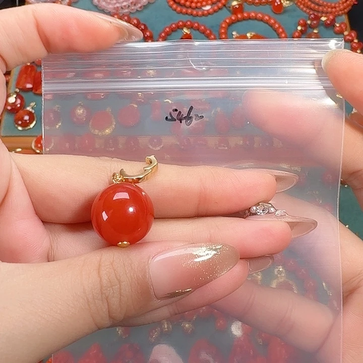 南红玛瑙银S925镶嵌15+