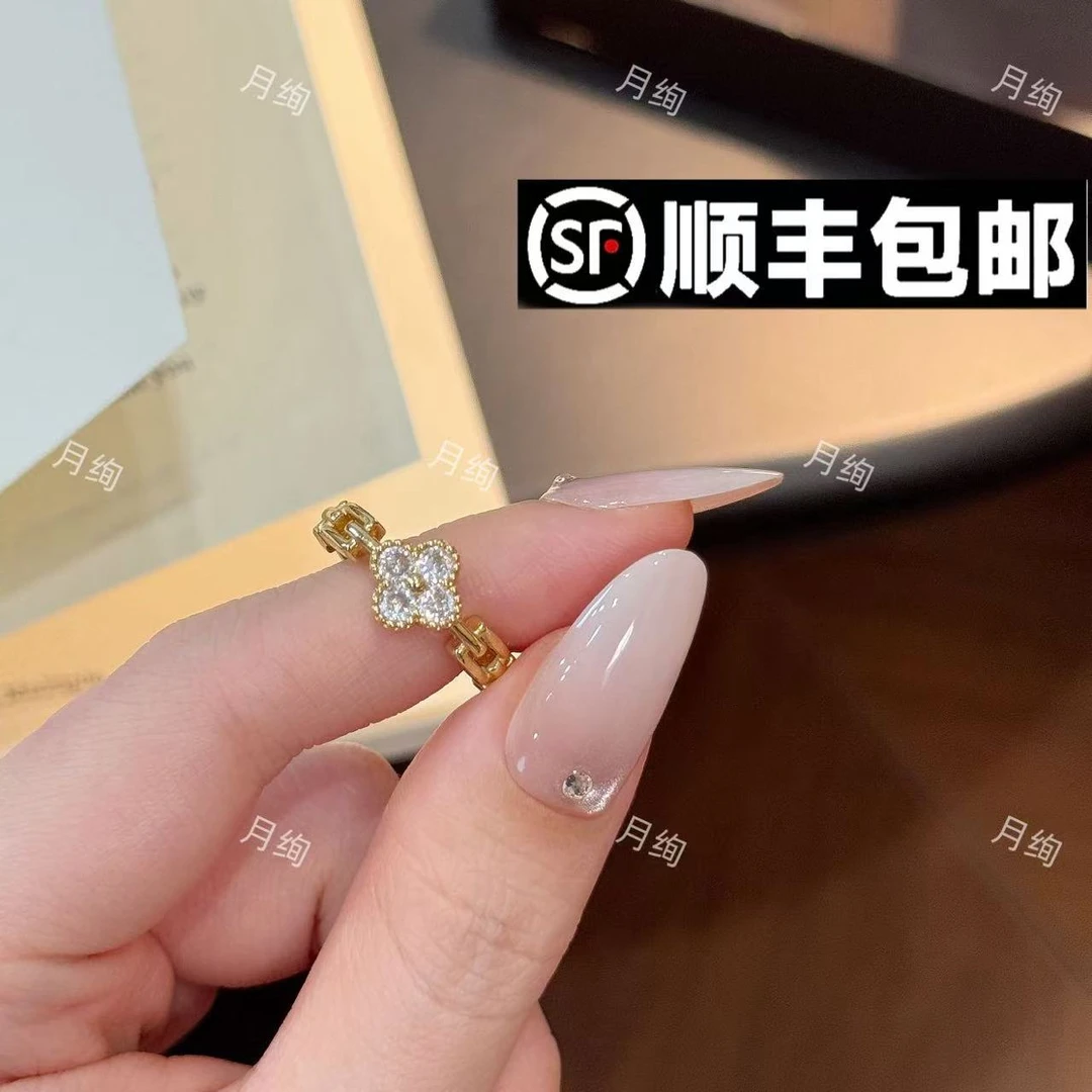 铜合金合成锆石戒指 【lucky】月绚xuan设计戒指气质轻奢百搭简约