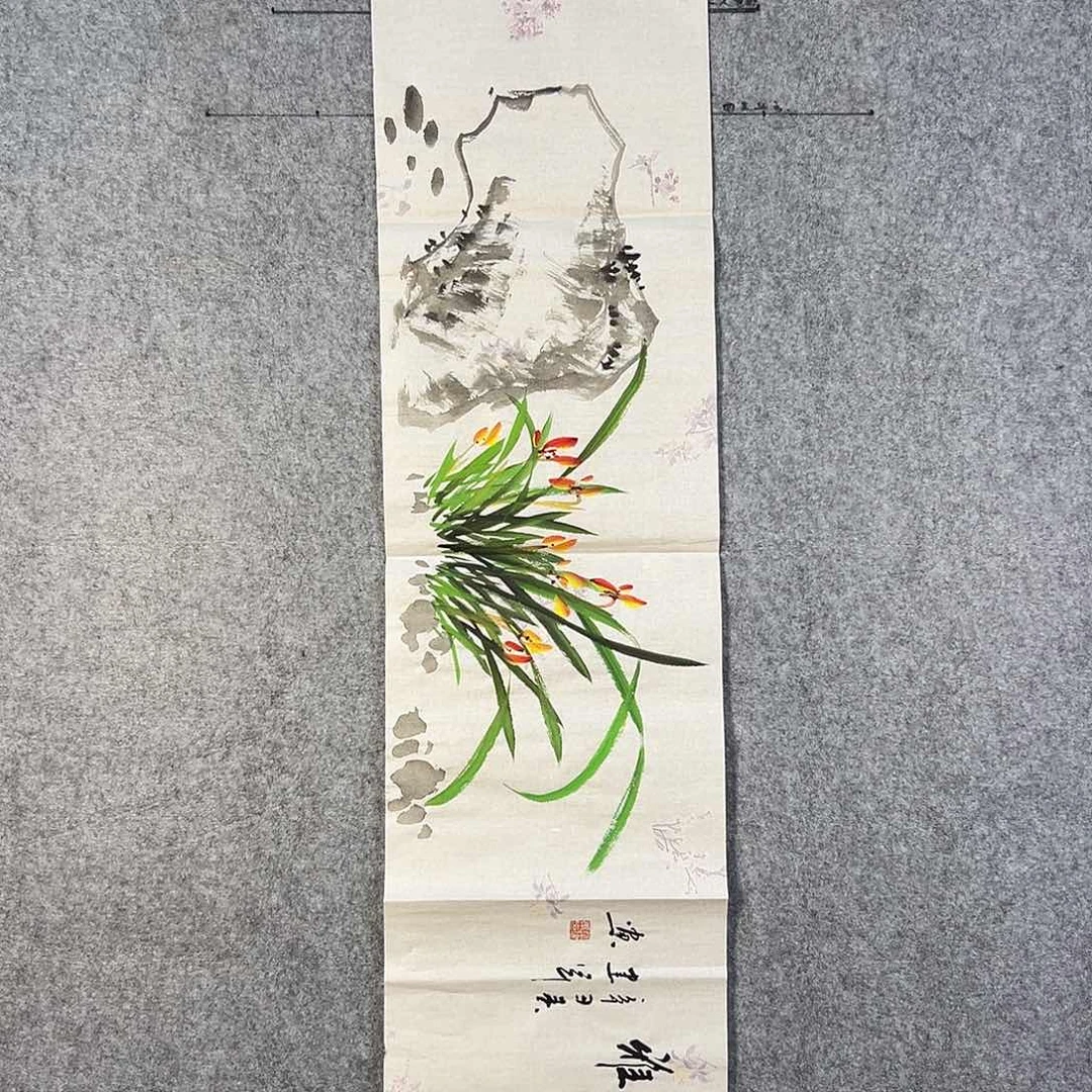 国画608 牡丹之花之叶的颜色与花色