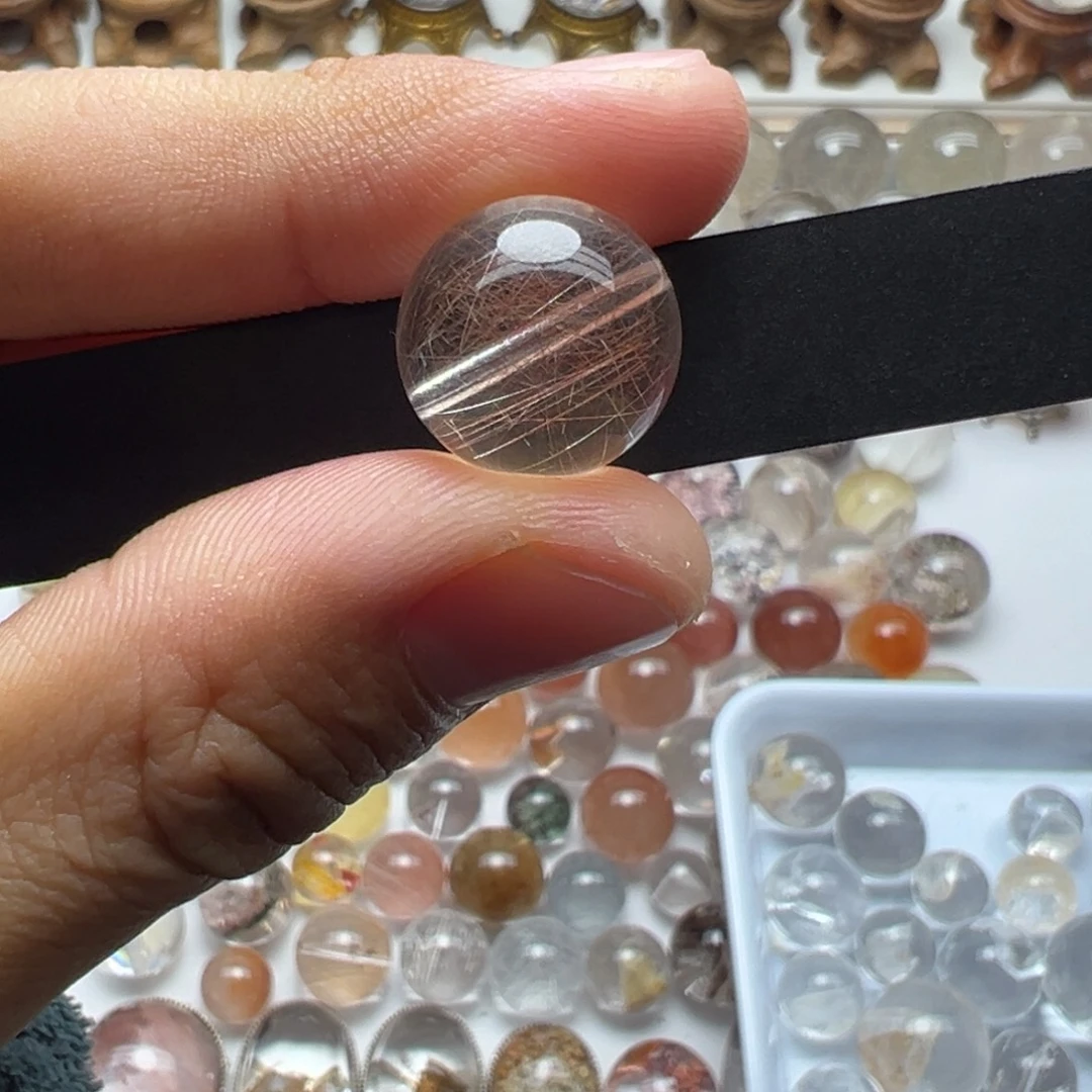 未镶嵌水晶珠宝半成品发晶球