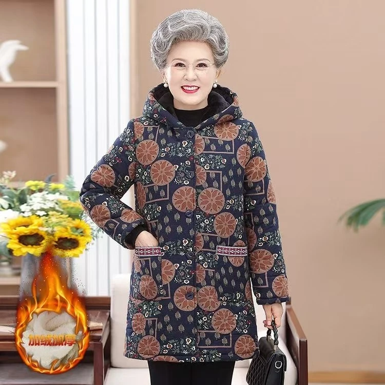 7964-秋冬时尚中老年妈妈装加厚保暖妈妈装过冬衣服