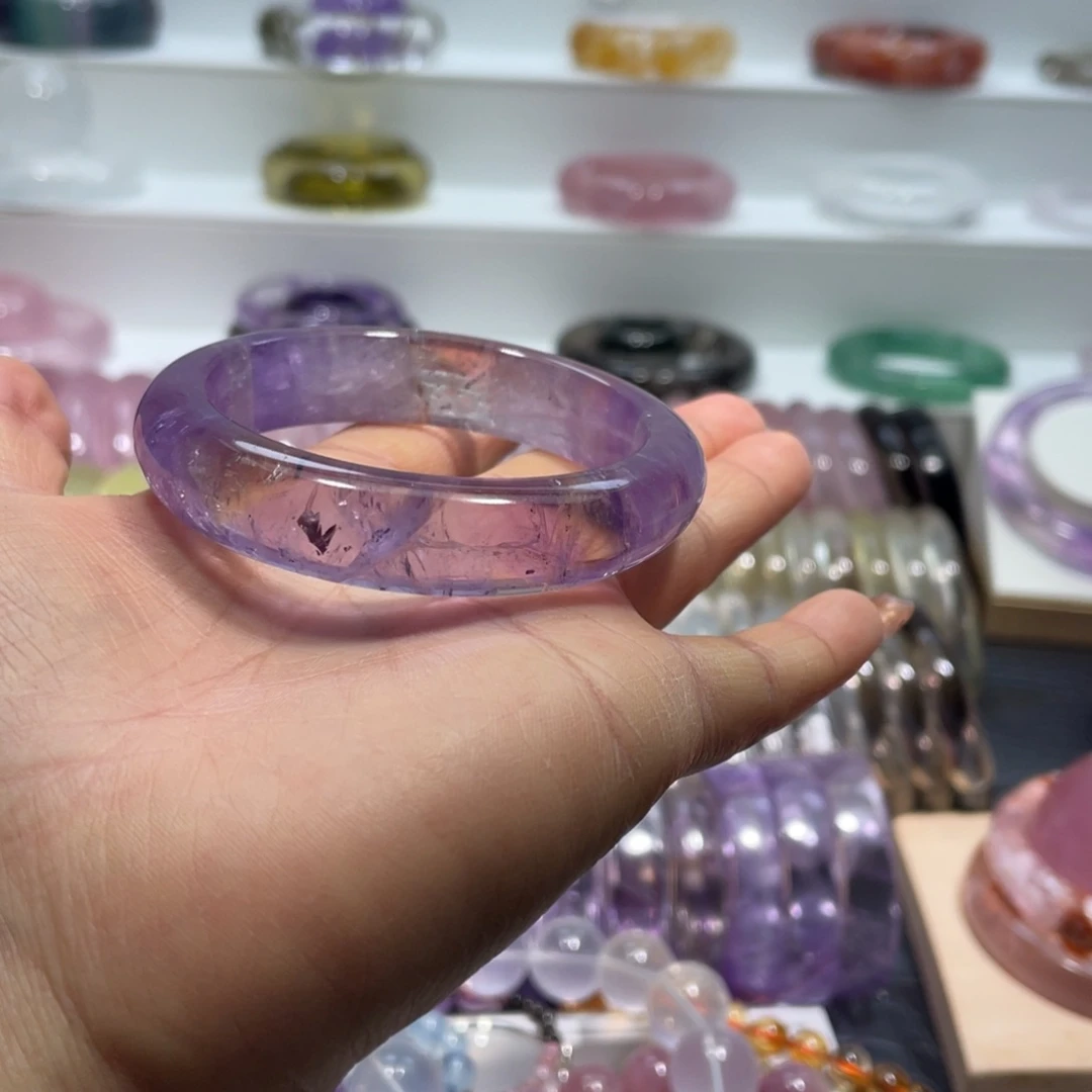 水晶手镯52圈口13号未镶嵌