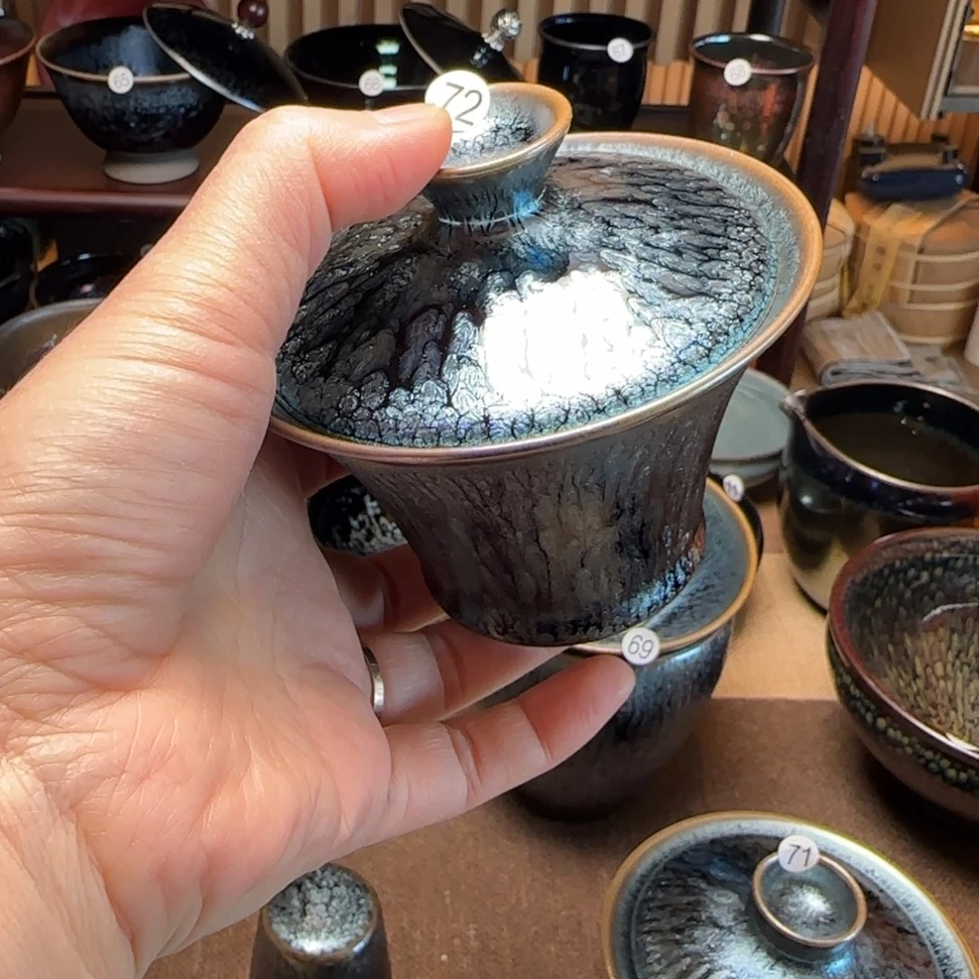 茶盏72若叶百花两才盖碗