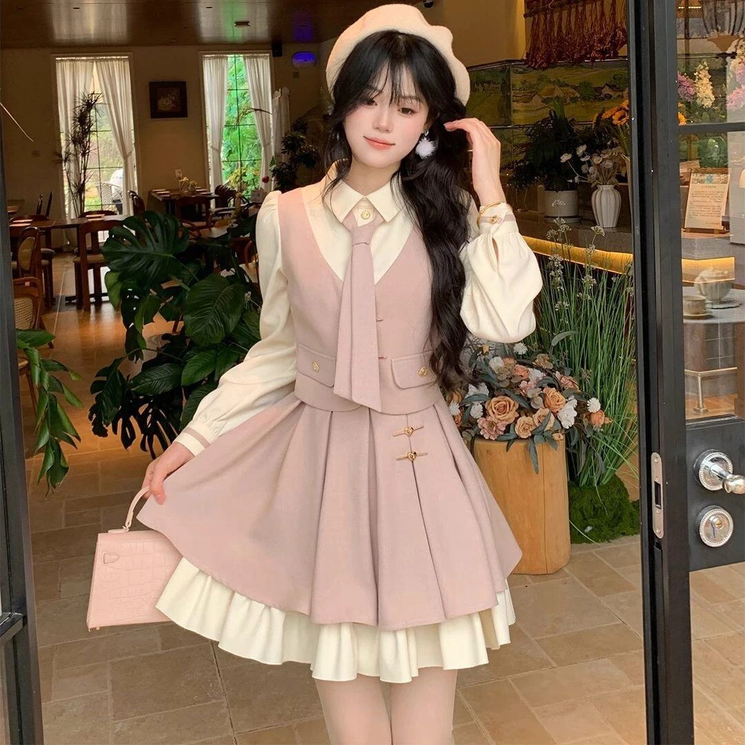 MO88ZSPF南法微风 大码连衣裙收腰显瘦气质假两件加厚磨毛裙