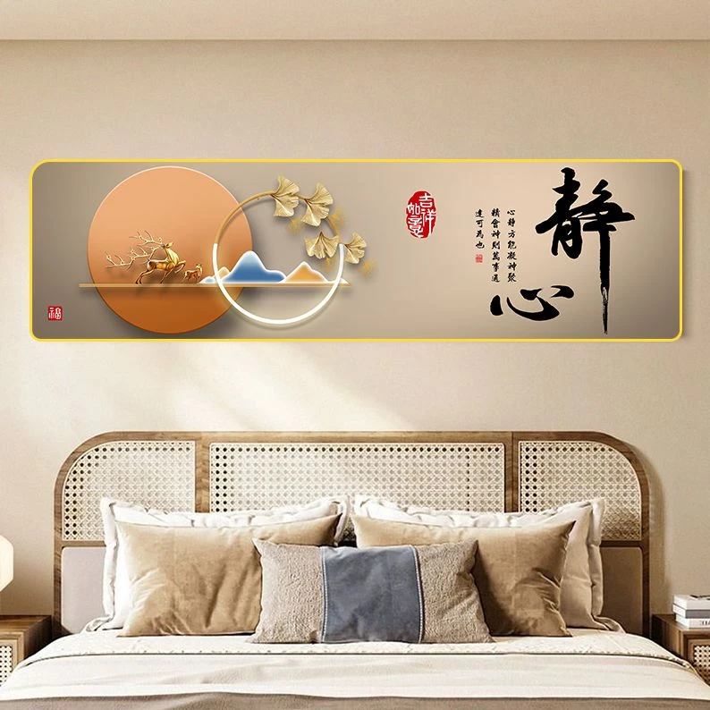 U020卧室床头装饰画晶瓷墙壁挂画宾馆客厅房间沙发背景墙壁挂画