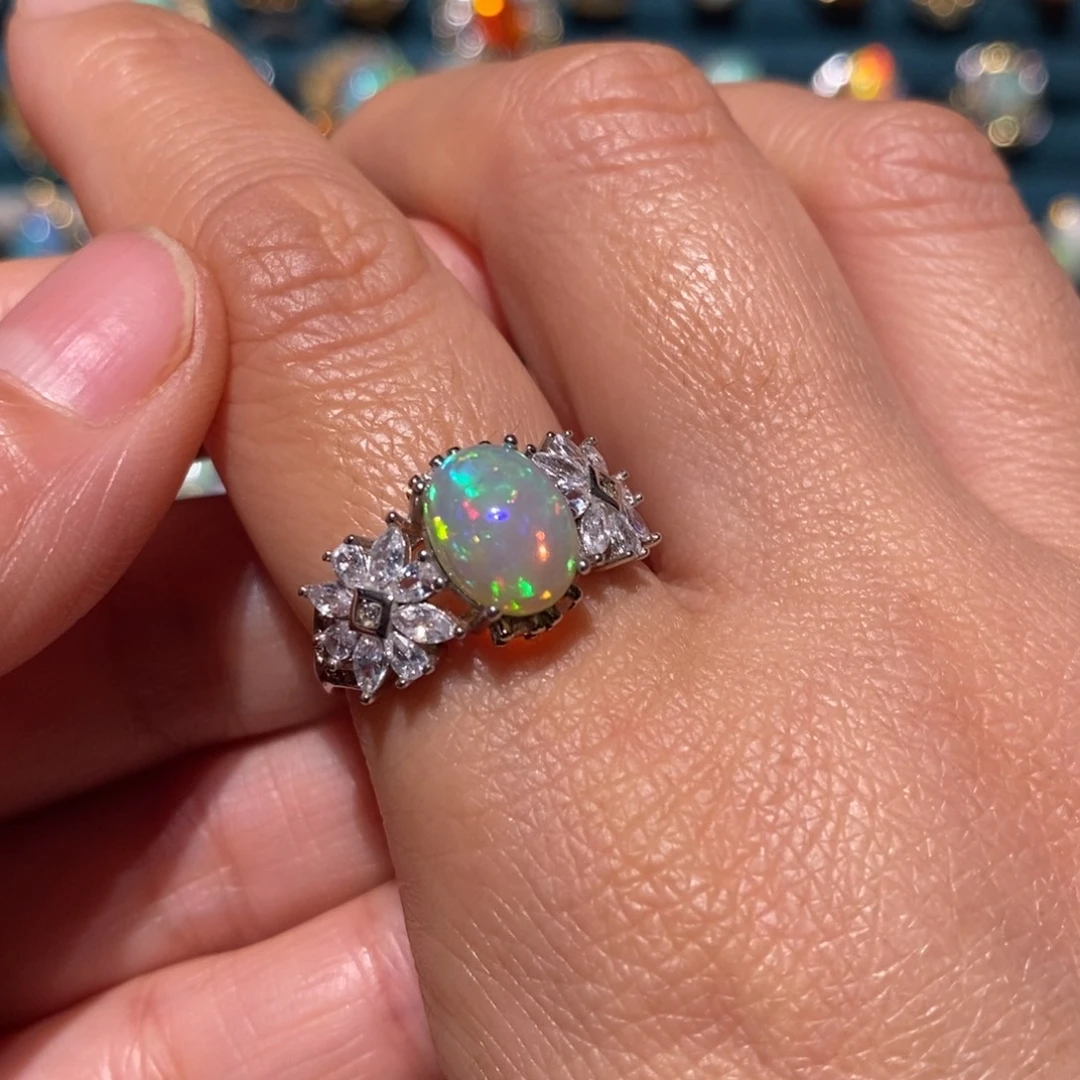 欧泊银S925镶嵌戒指