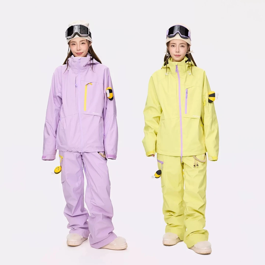 POSITIBEETY单板双板小蜜蜂套装小众男女款滑雪服专业防水滑雪裤
