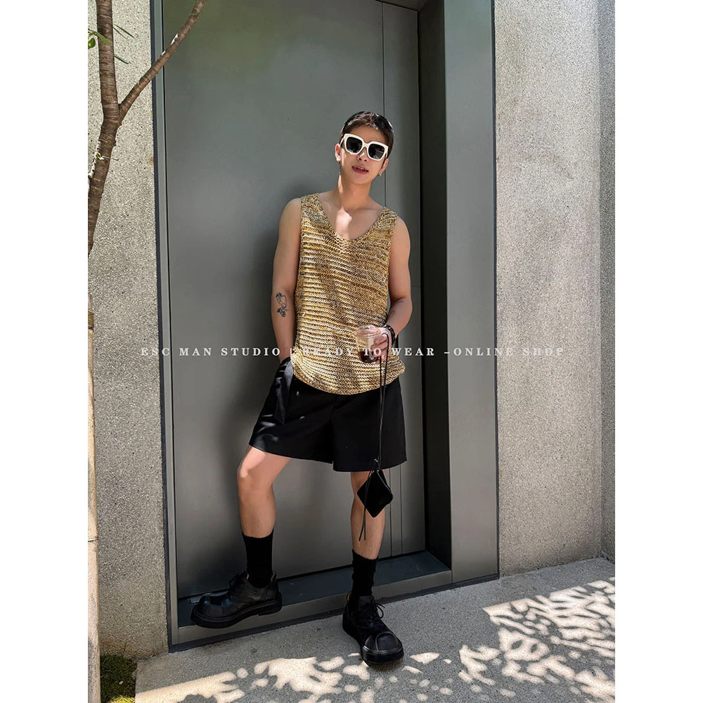 ESC MAN STUDIO/自制 让精彩从现在开始 纯棉针织背心无袖T恤上衣