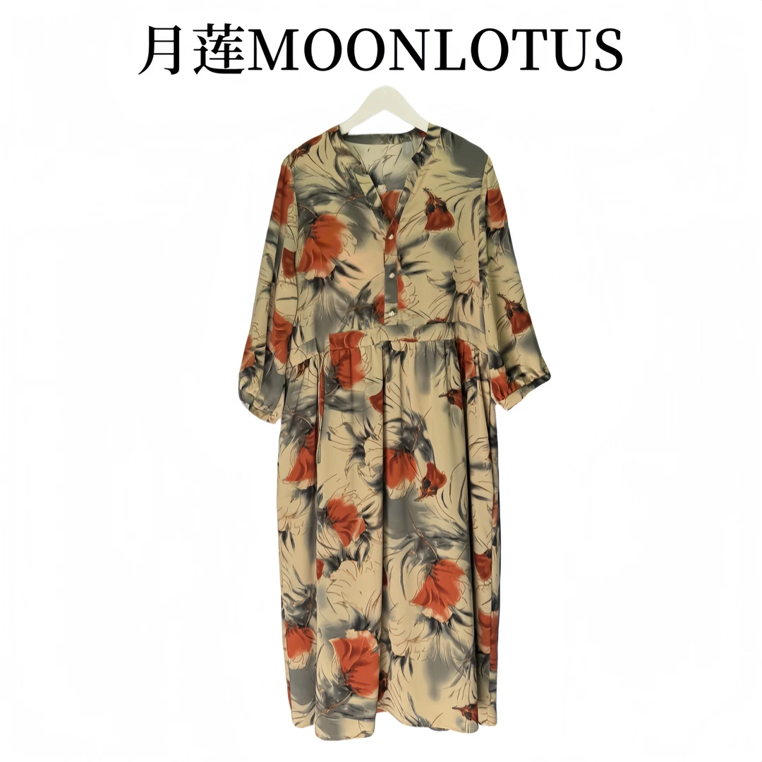 G716   中长裙中国风连衣裙长款百搭裙子女士夏季