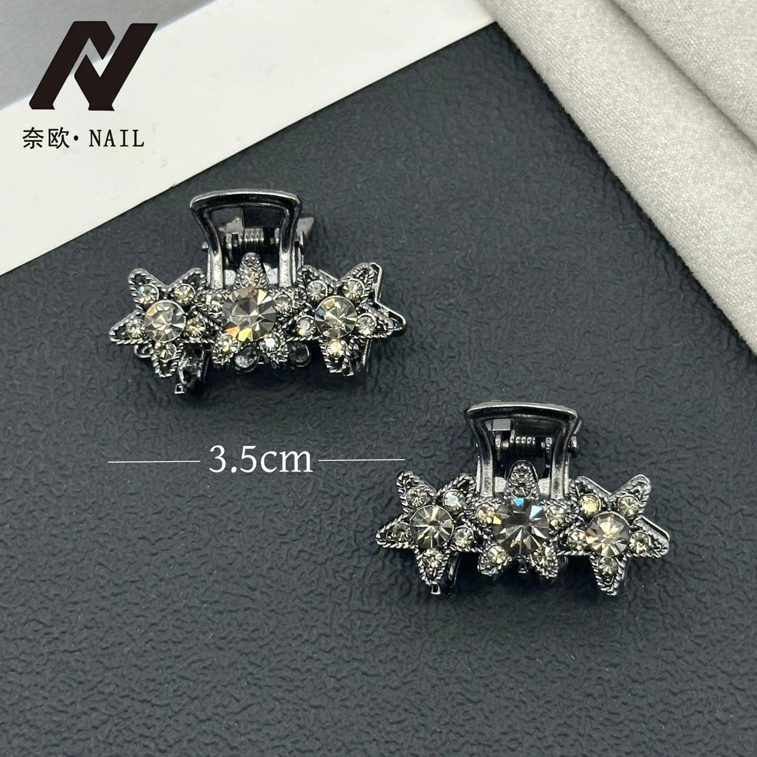 【NAIL·奈欧】设计师系列6373五角星小抓夹高级气质对夹刘海抓夹