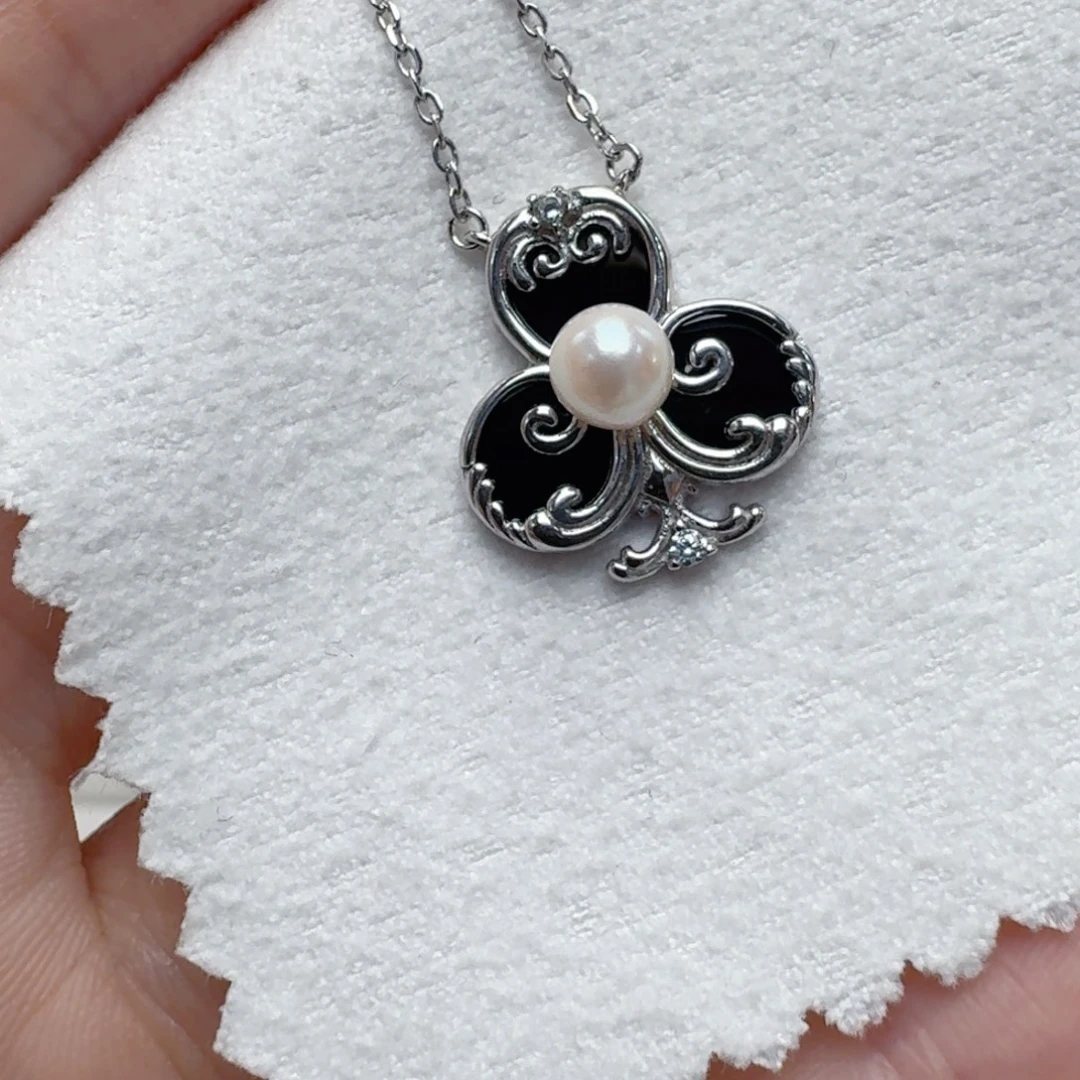 海水珍珠银S925镶嵌颈饰@@yx355