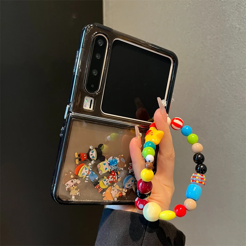 适用华为PuraX典藏版折叠屏手机壳闪粉流沙百变可爱女孩purax新款