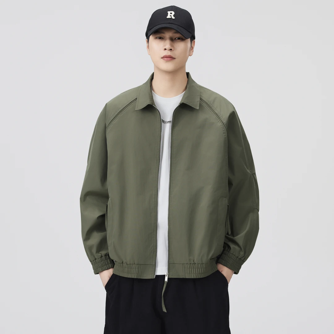 Cebrodz秋季潮牌新款翻领宽松夹克男士潮流休闲时尚百搭工装外套