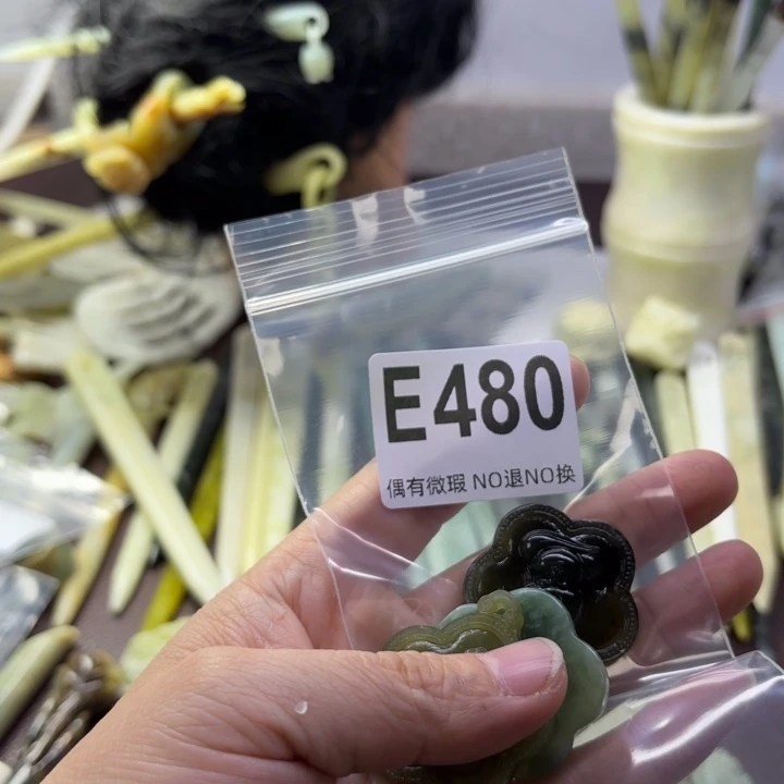 蛇纹石玉发饰合金欣*