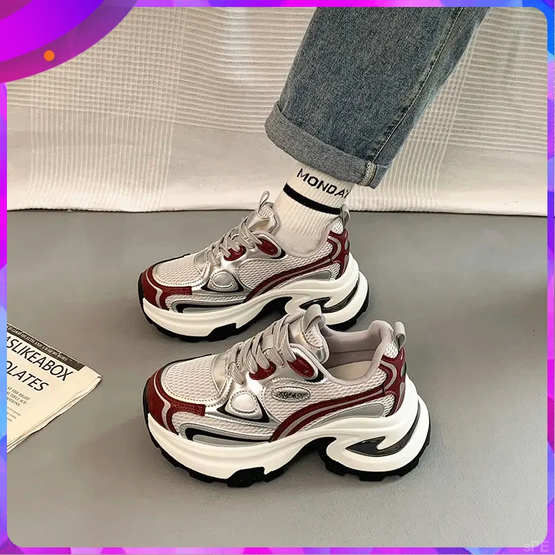 欧货老爹鞋女2025春秋季新款爆款厚底小个子增高显脚小休闲运动鞋