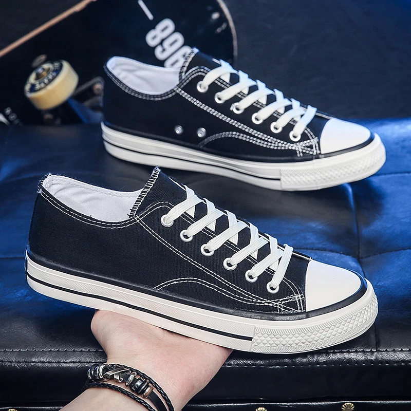 新款男士帆布鞋男潮流男女情侣休闲鞋青年板鞋男鞋子大码春秋夏季