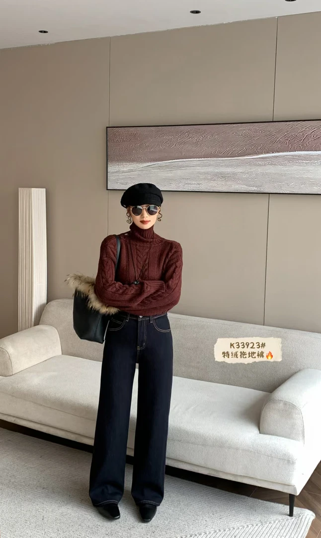 加绒裤女款拖地裤 33923