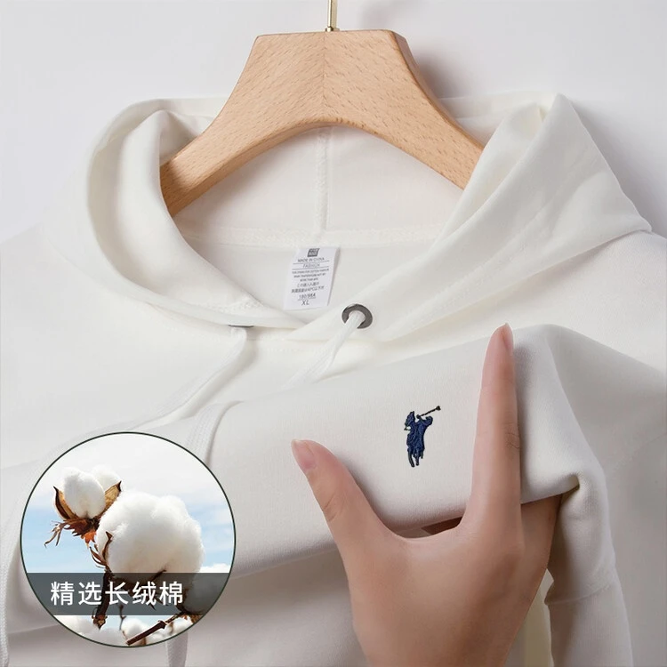 保罗连帽卫衣男春季2025新款情侣美式高街纯色套头帽衫上衣外套男