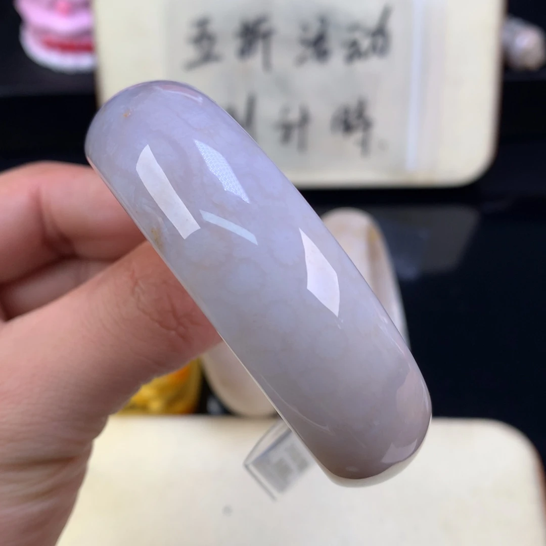 硅化珊瑚（珊瑚玉）未镶嵌颈饰4号淡紫调冰润58.2圈