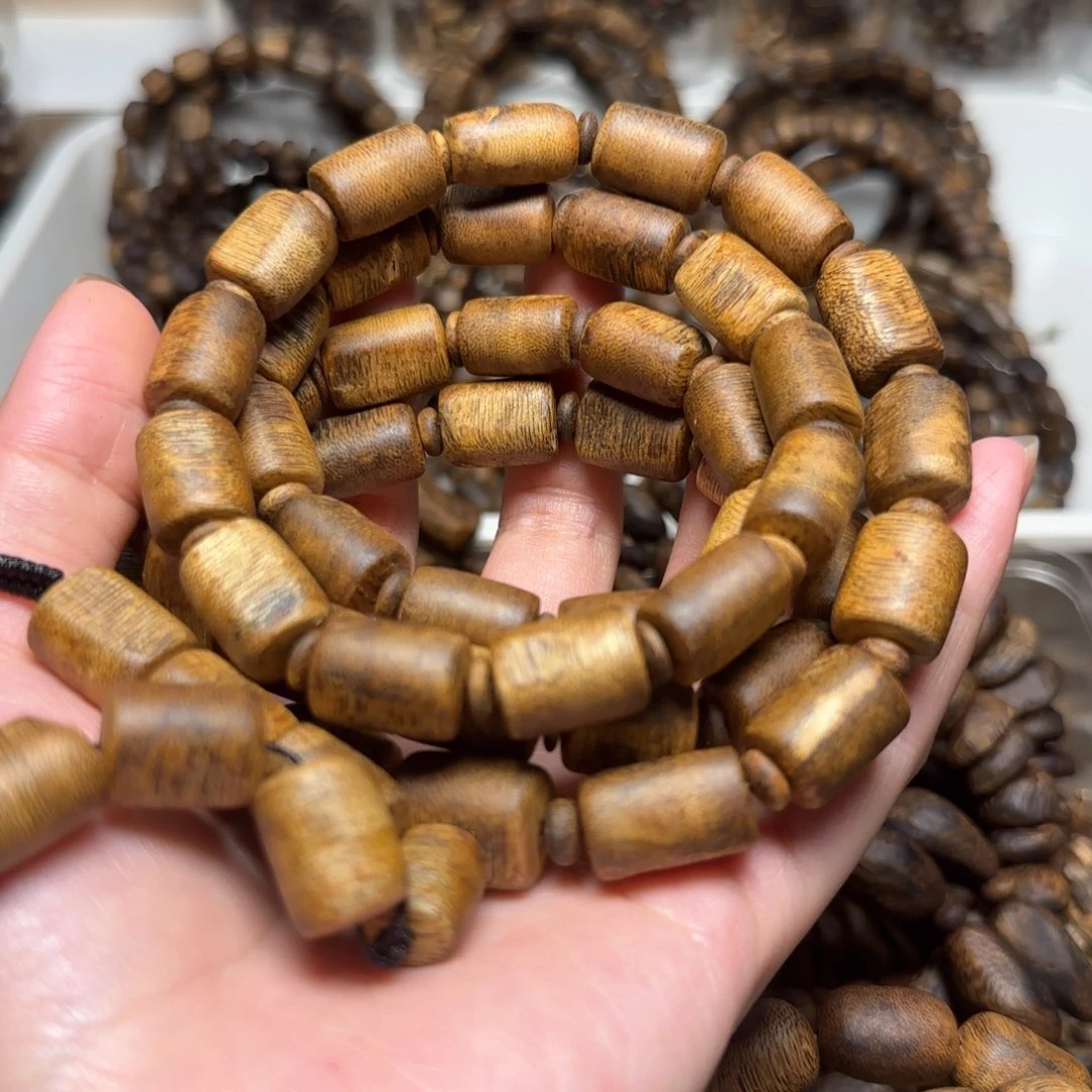 手串沉香西****装多圈板头海南老白棋49.9克老料