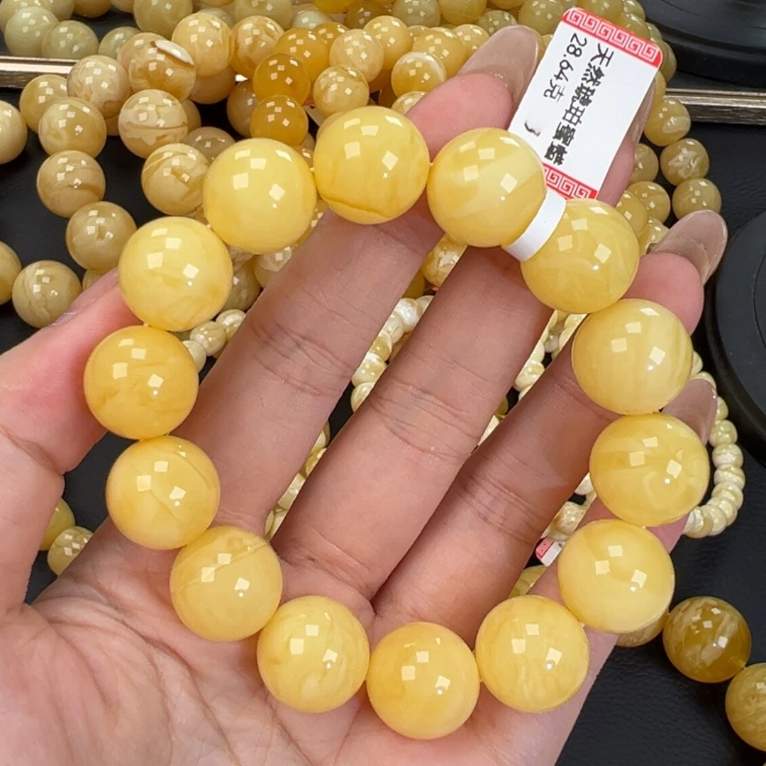 琥珀未镶嵌手链28.6浓蜡
