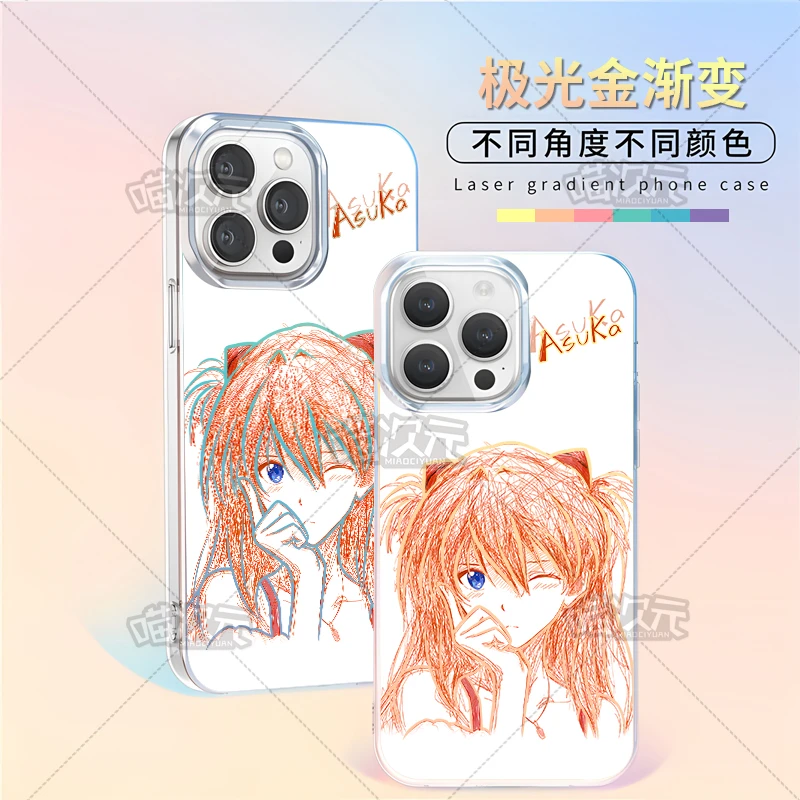 明日香适用苹果华为vivo一加oppoiPhone小米二次元极光金手机壳