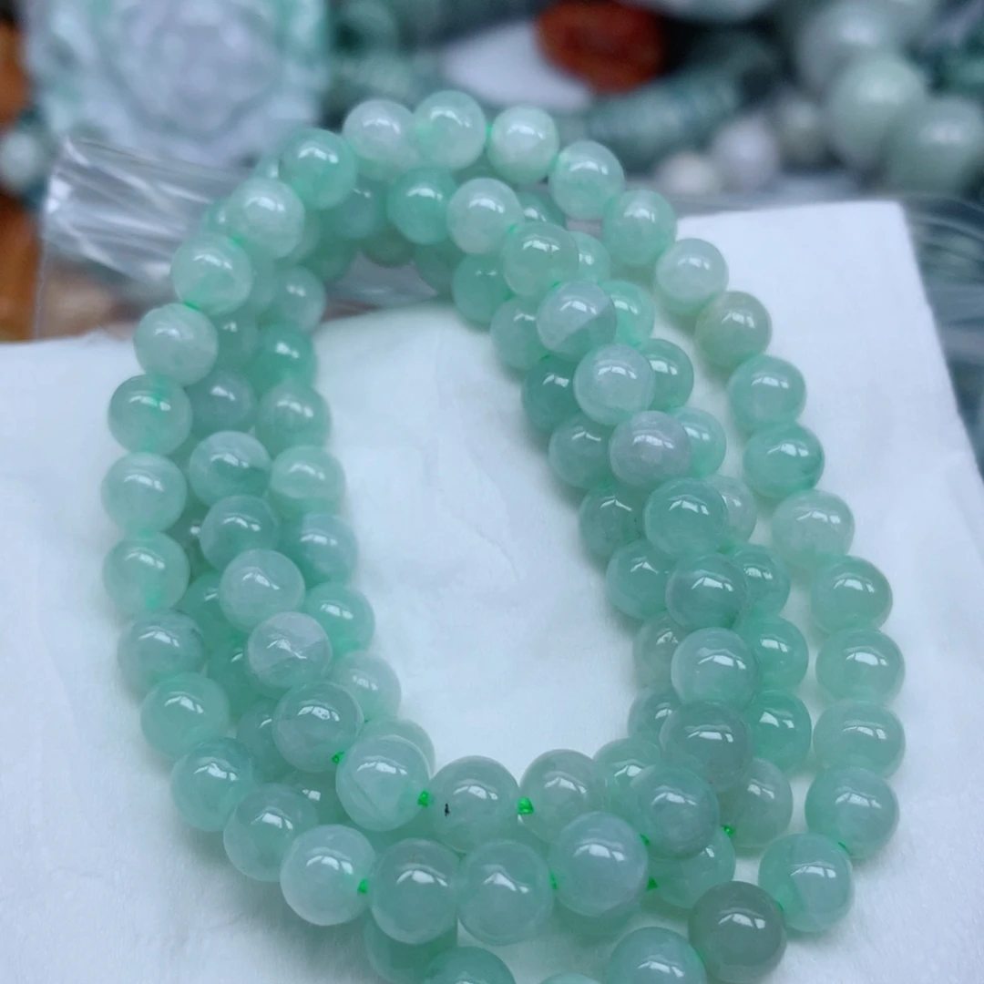 翡翠未镶嵌项链珠子批发