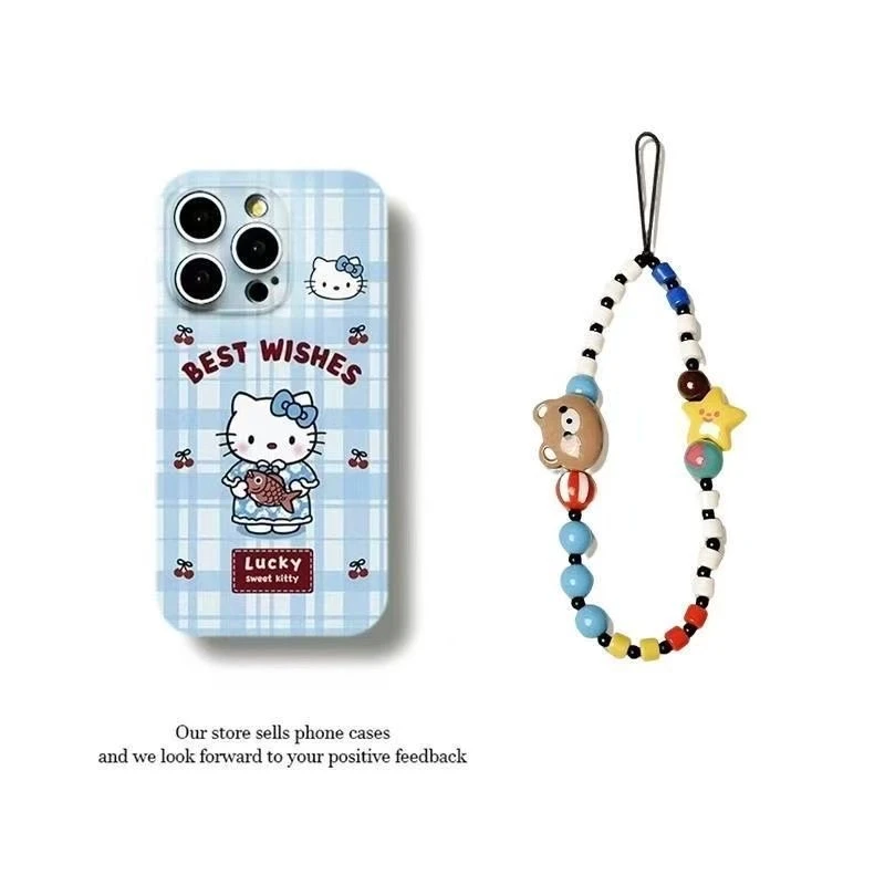 网红夏日格纹kt手机壳适用于苹果15菲林壳华为OPPOvivo小米防摔mz