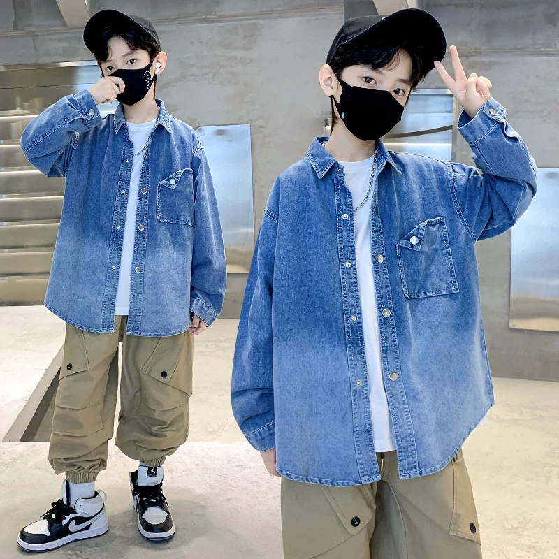 大男童春秋款衬衫2025新款儿童春款打底衬衣男孩春装洋帅气潮衣服