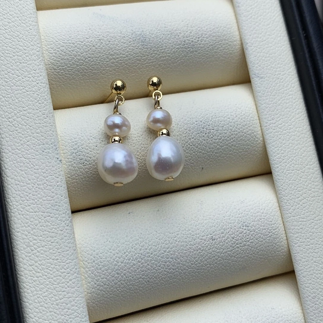 银S925镶嵌淡水珍珠耳钉36