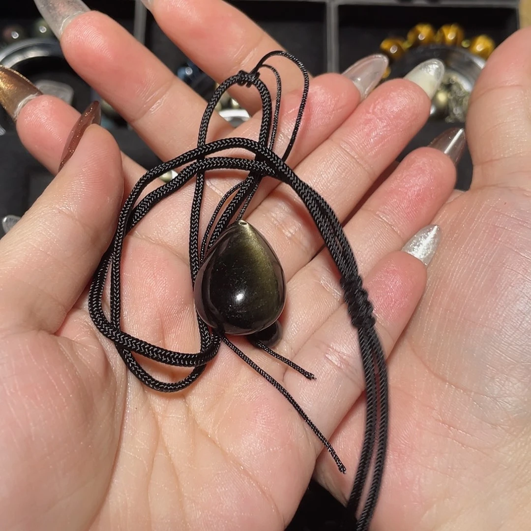 @****黑曜岩未镶嵌吊坠(不含链)