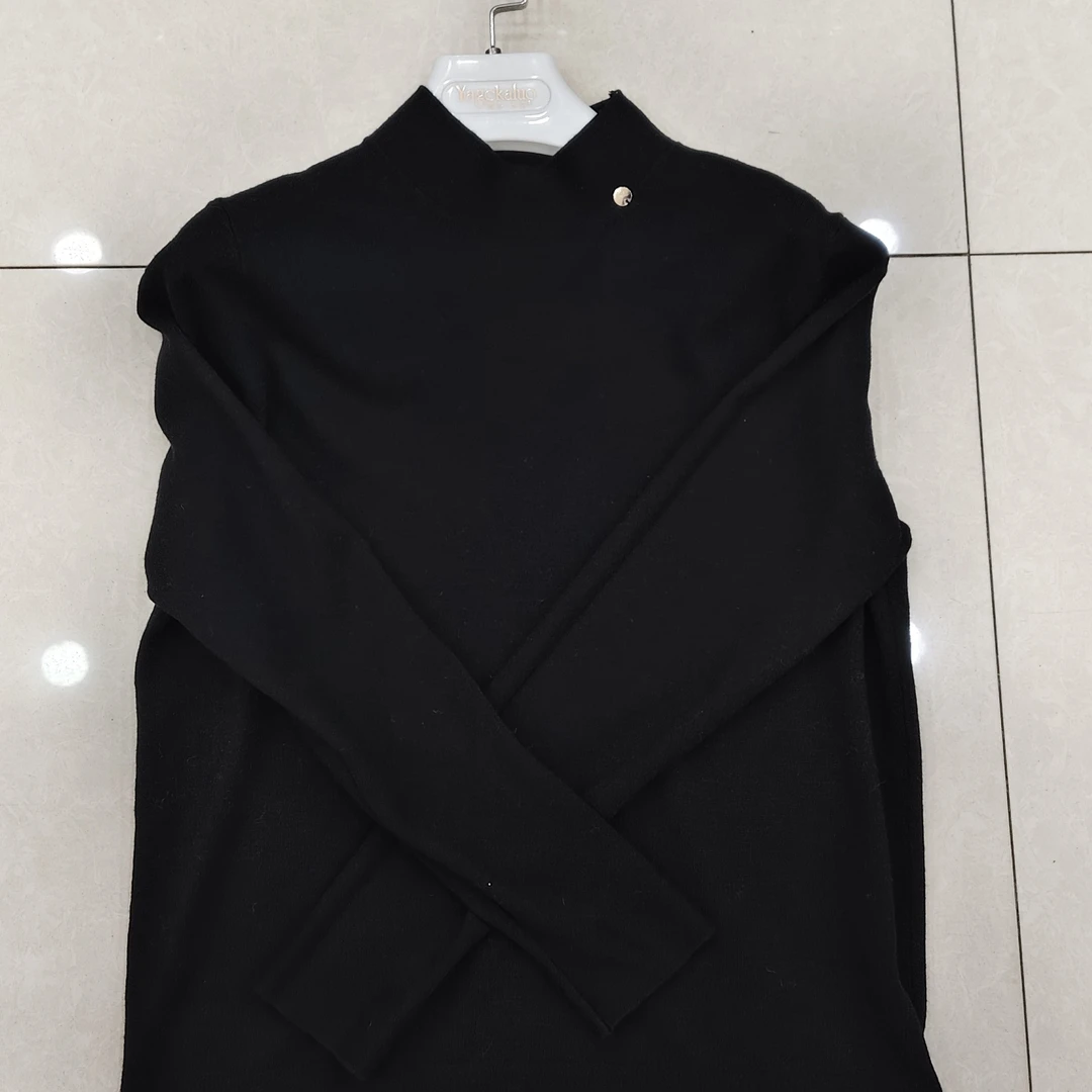 6802秋冬百搭半高领针织毛衣长袖打底衫显瘦女