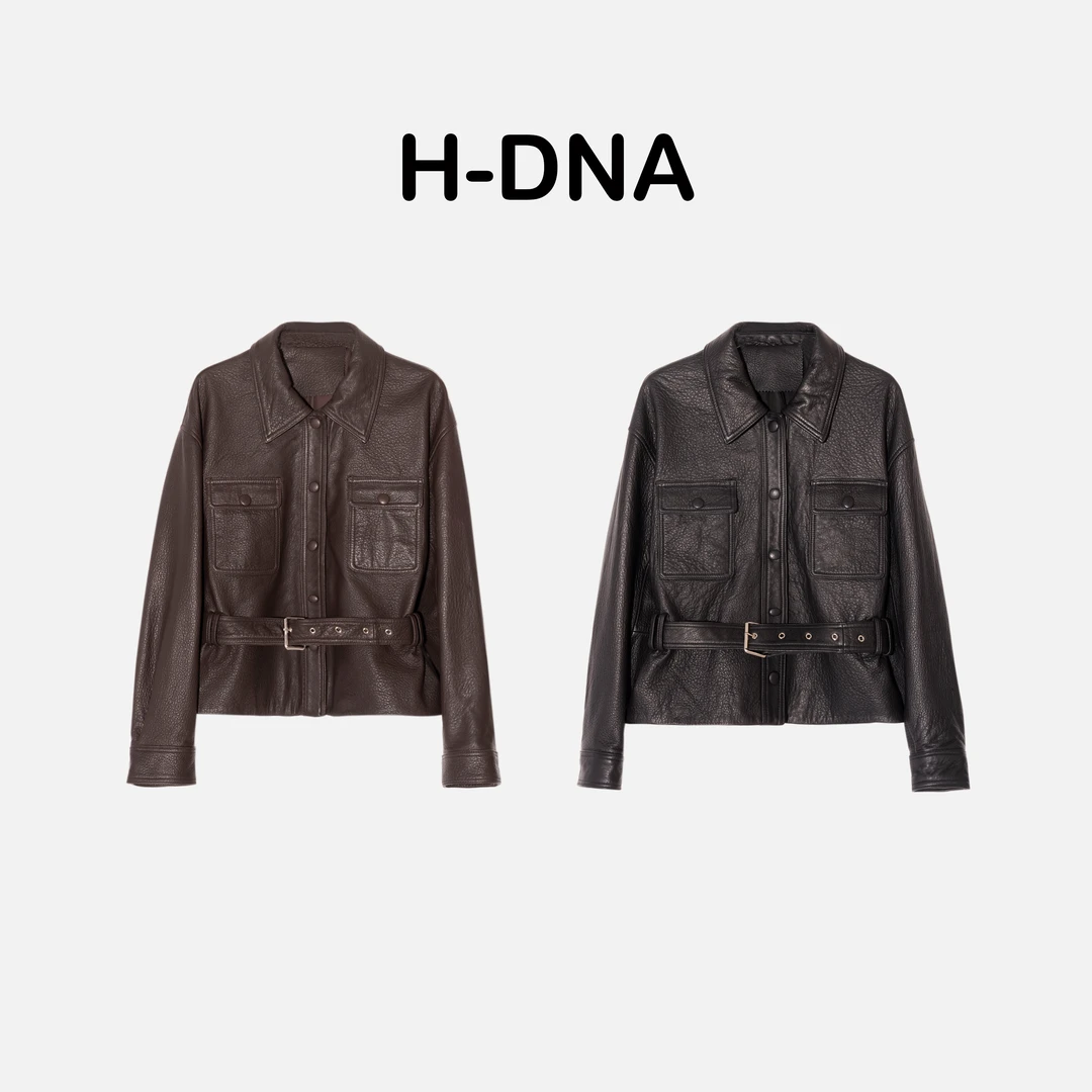 【H-DNA】"摩登女主"杨*树林原厂西班牙进口发泡绵羊皮收腰皮外套