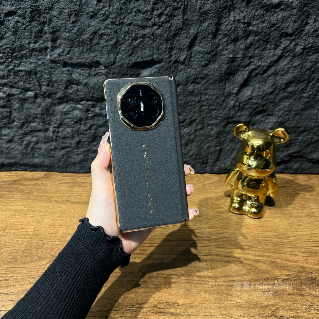 适用于华为matex5手机壳双中轴matex3折叠屏x5保护套真皮x3轻奢