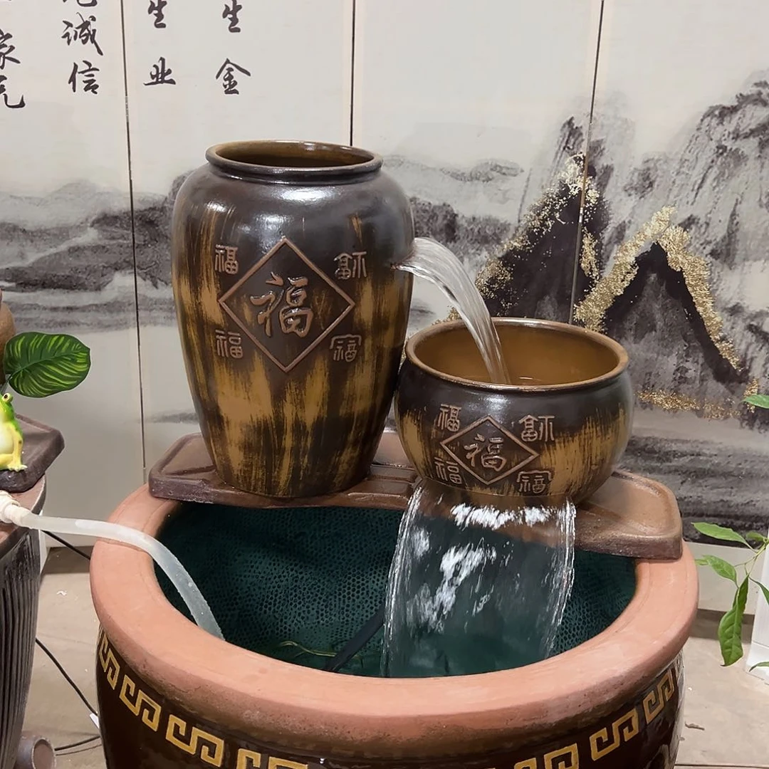 紫砂花盆风流水罐带40瓦泵弯头软管