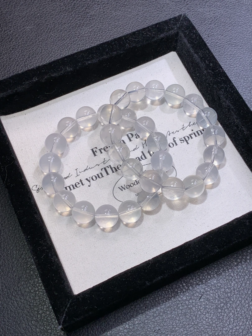 奶白萤石手串 奶色系夏天搭配 男女情侣手链