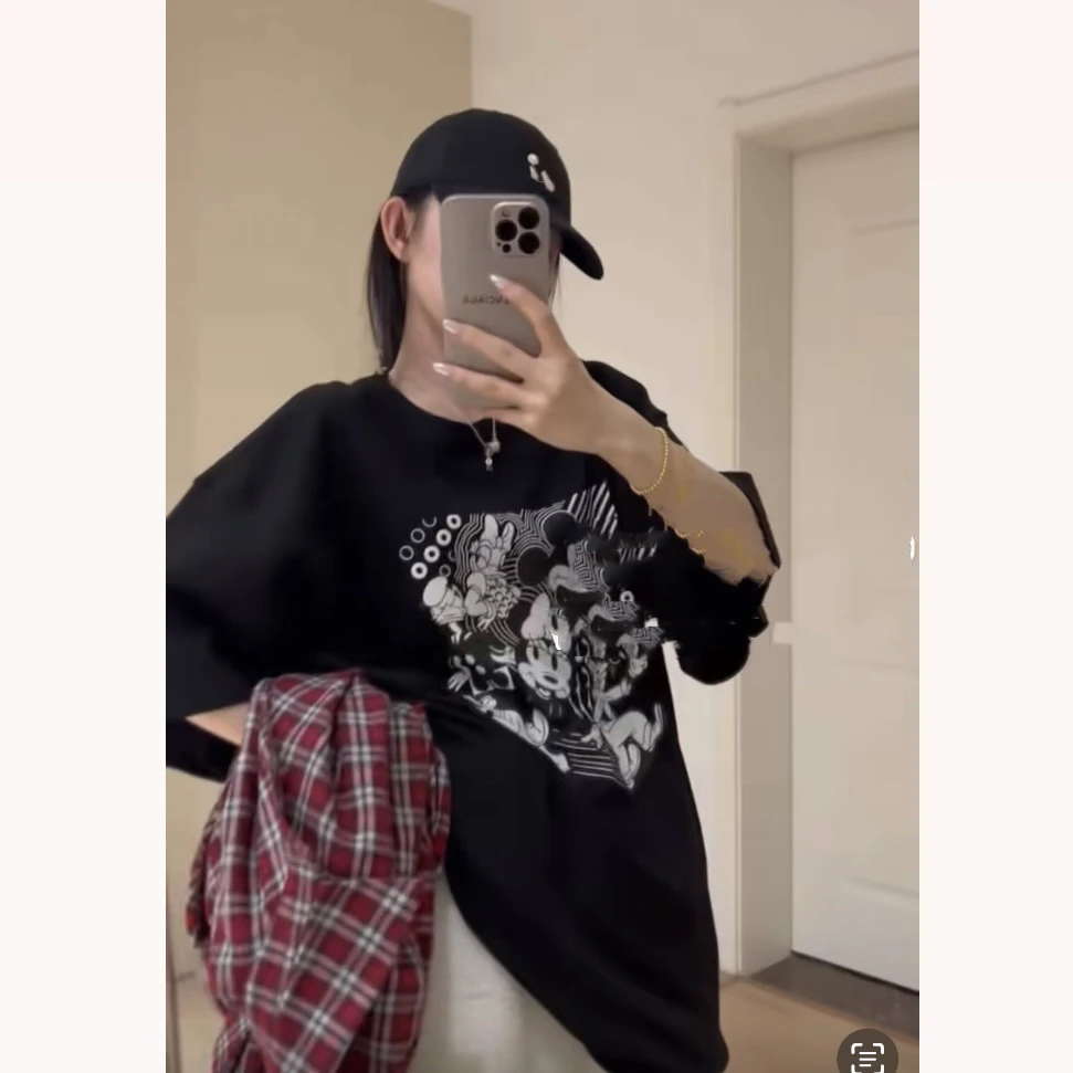 年款半袖宽松慵懒遮屁屁【漂亮小老鼠】落肩t恤