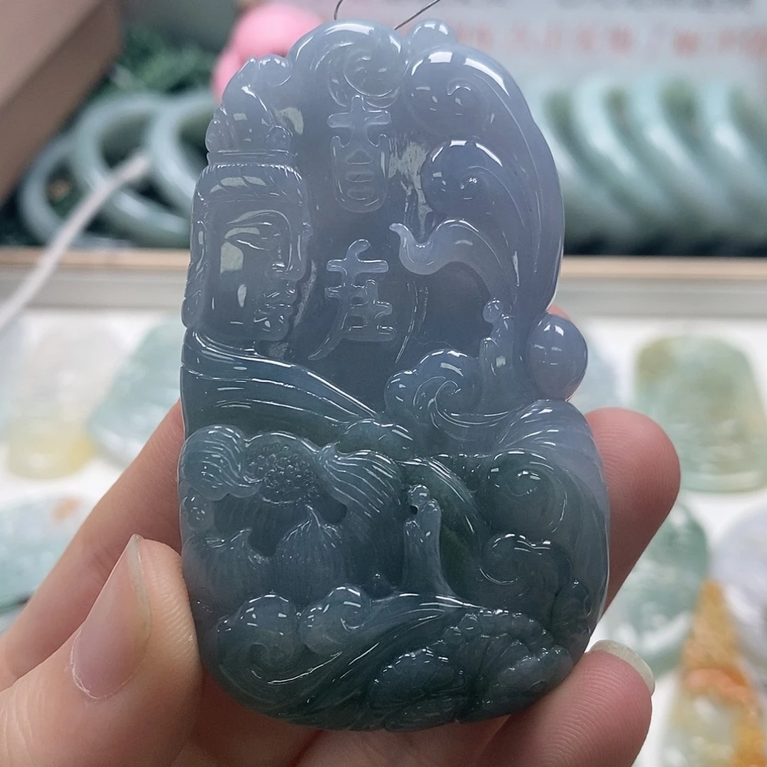 翡翠未镶嵌颈饰3-8翡翠A货挂件
