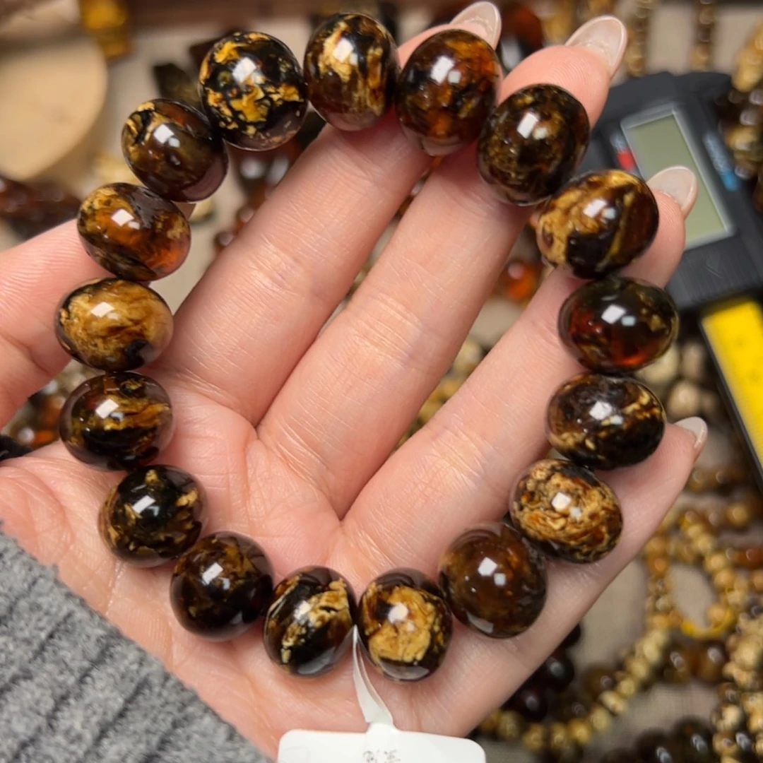 琥珀手链未镶嵌用****0抚顺琥珀花蜡