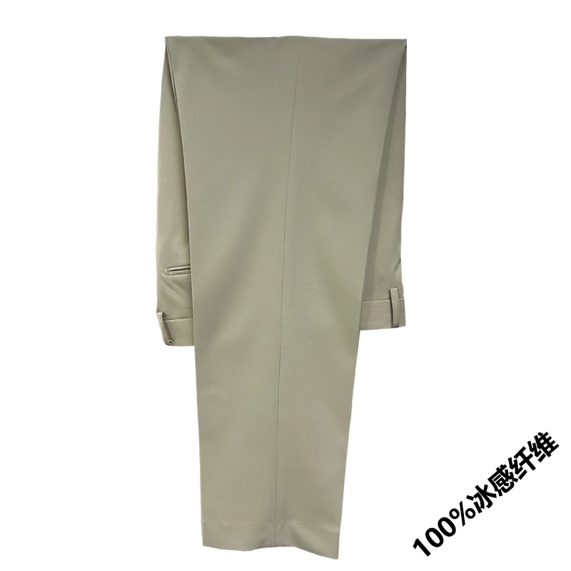 大湖DAHU 男裤子薄款直筒宽松西裤意式冰感纤维春夏季休闲透气