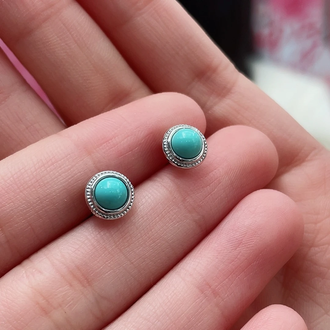 绿松石颈饰银S925镶嵌