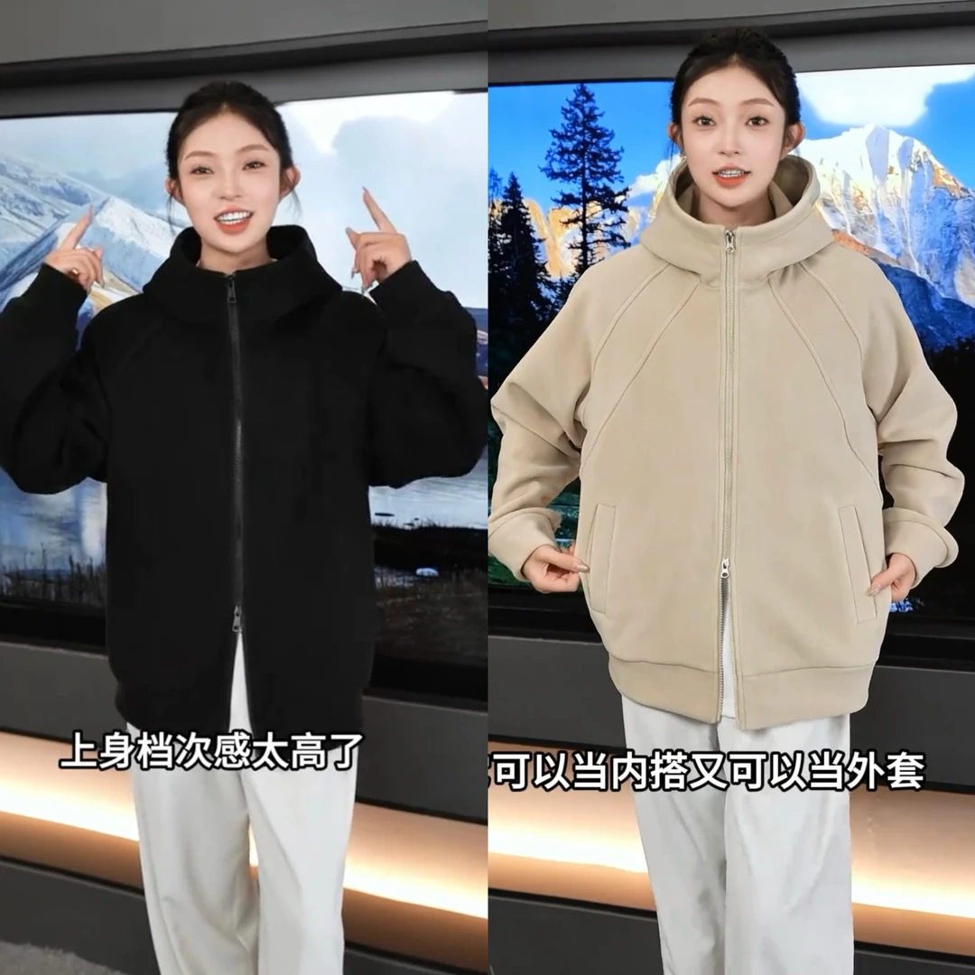 【糯米绒】25年新款原创夹克时尚连帽宽松潮流加厚保暖男女同款